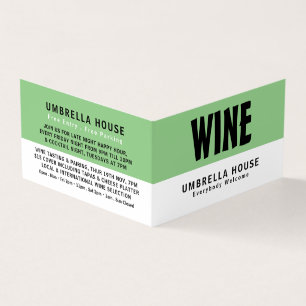Modern Bold, Wine Bar/Winery, Detailed Business Card