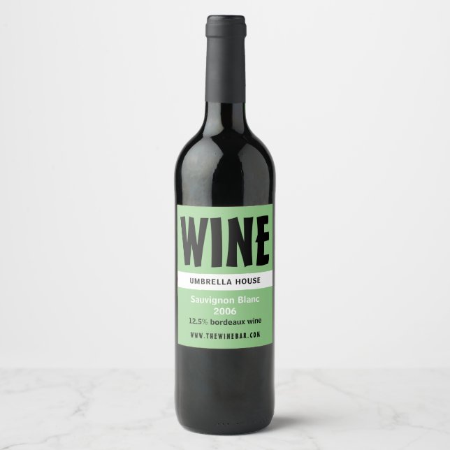 Modern Bold, Wine Bar/Winery Wine Label (Front)