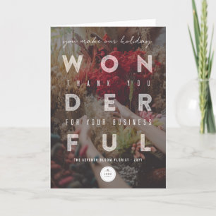 Modern & Bold Wonderful Typography Photo Business Holiday Card
