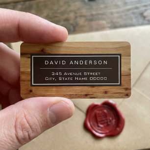 Modern Bold Wood Grain Stylish Look Label