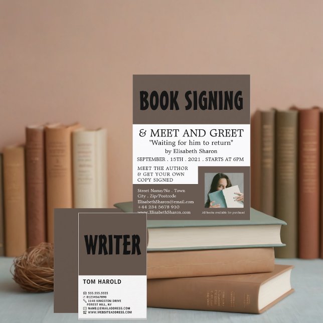 Modern Bold, Writers Business Card (Creator Uploaded)