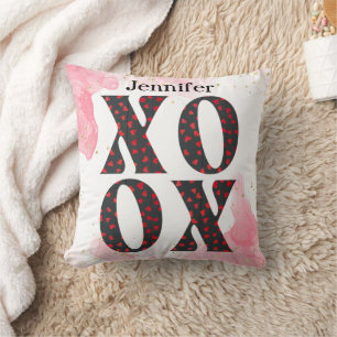 Modern Bold XOXO Happy Valentines Day Gift Cushion