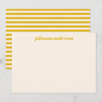 Modern Bold Yellow Stripes Personalised Name