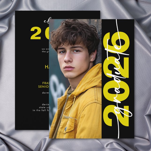 Modern Bold Yellow Typography Grad Announcement (Modern Bold Yellow Typography Grad Announcement)