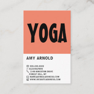 Modern Bold, Yoga Instructor Business Card