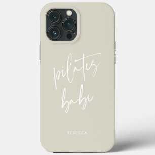 Modern Bone White Calligraphy Workout Pilates iPhone 13 Pro Max Case