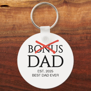 Modern BONUS DAD Established Key Ring