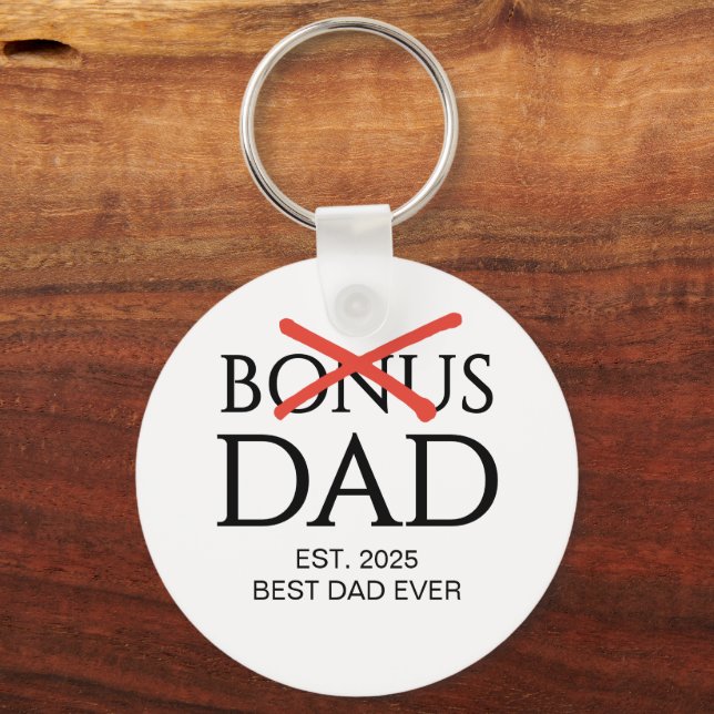 Modern BONUS DAD Established Key Ring (Front)