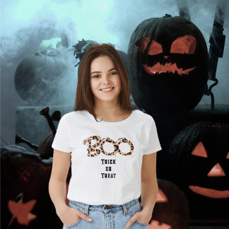 Modern Boo &  Trick or Treat   Halloween T-Shirt
