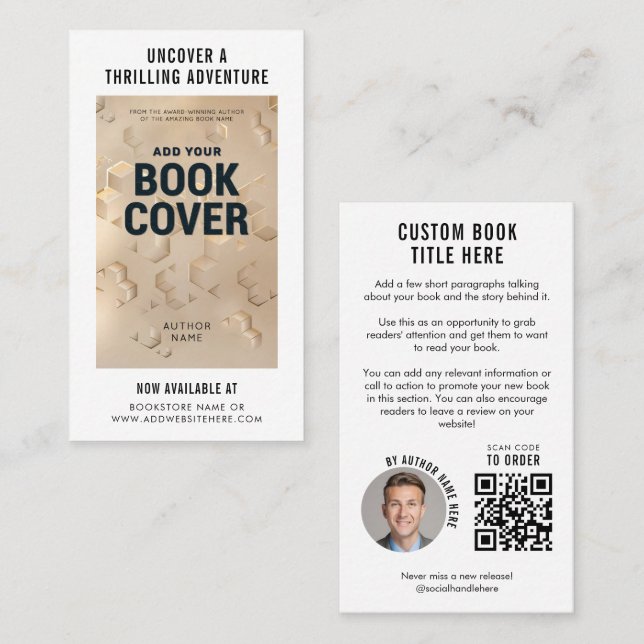 Modern Book Launch Author Marketing QR Code Business Card (Front/Back)