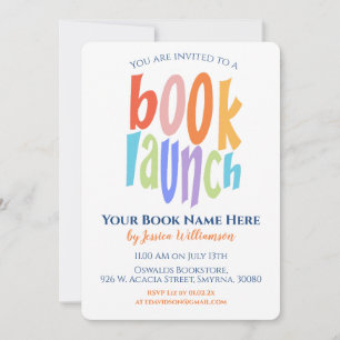 Modern Book Launch Signing Party Invitation