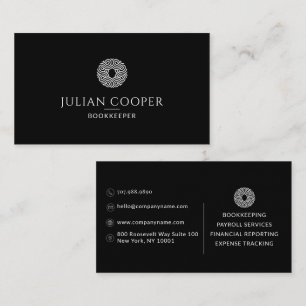 Modern Bookkeeper Black Business Card