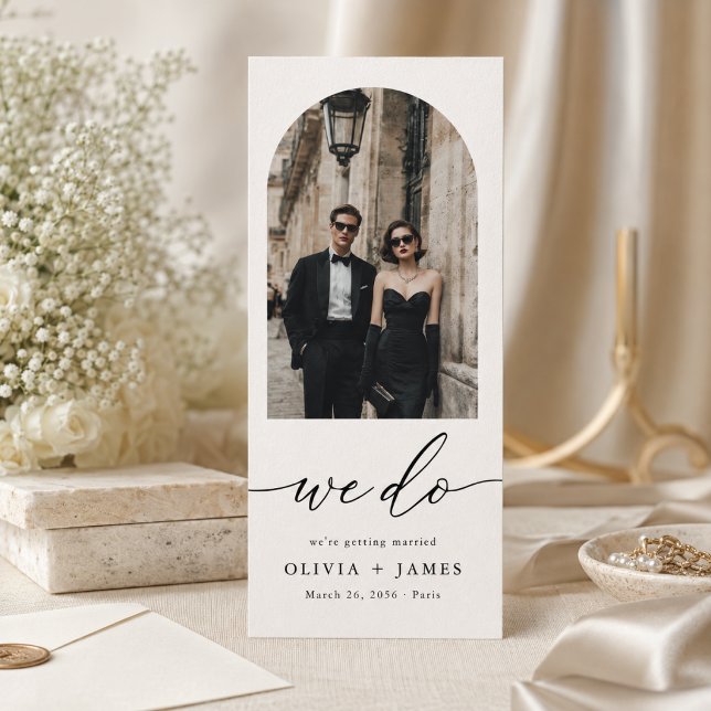 Modern Bookmark Arch Photo Wedding Save the Date (Creator Uploaded)