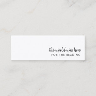 Modern Bookmark   Minimalist Mini Book Store Card