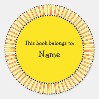 Modern bookplate design classic round sticker