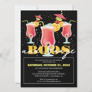 Modern Boos and Booze Halloween Cocktail Party Invitation