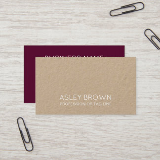 Modern Bordeaux Minimalist Kraft Consultant Business Card