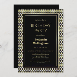Modern Border 18th Birthday Party Invitation