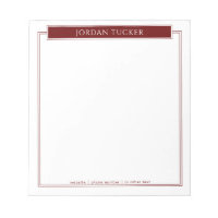 Modern Border Burgundy Red Nameplate School Office