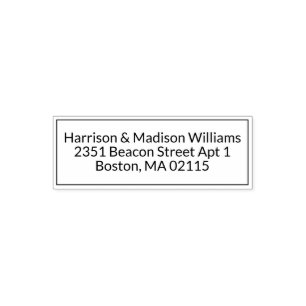Modern border custom Return Address Self-inking Stamp