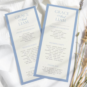 Modern Border Elegance Wedding Ceremony Program Programme