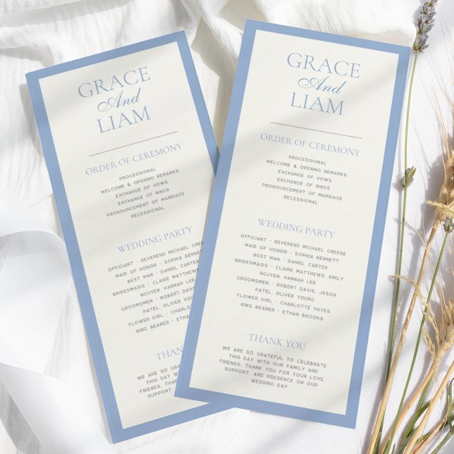 Modern Border Elegance Wedding Ceremony Program Programme (Creator Uploaded)