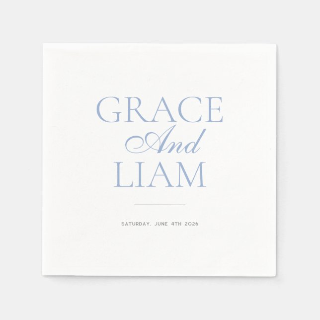 Modern Border Elegance Wedding Napkin (Front)