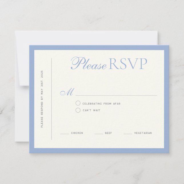 Modern Border Elegance Wedding RSVP Card (Front)