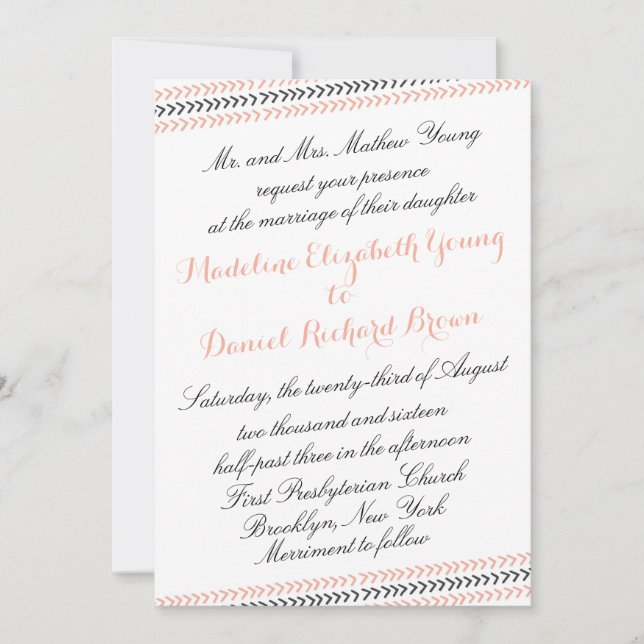 Modern Border Typography Wedding Invitation (Front)