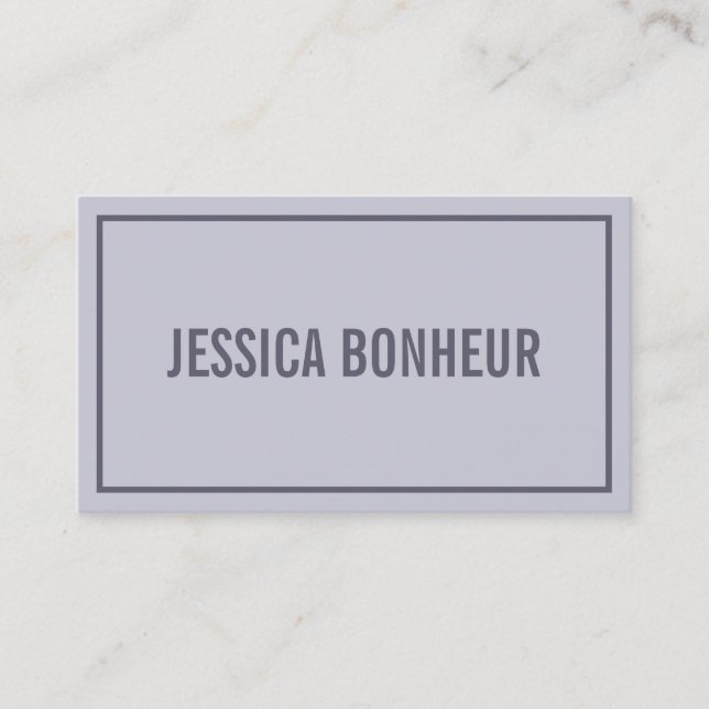 Modern Border Your Name | Hazy Lavender Purple Business Card (Front)