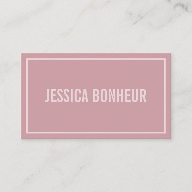 Modern Border Your Name or Business's Name | Blush Business Card (Front)