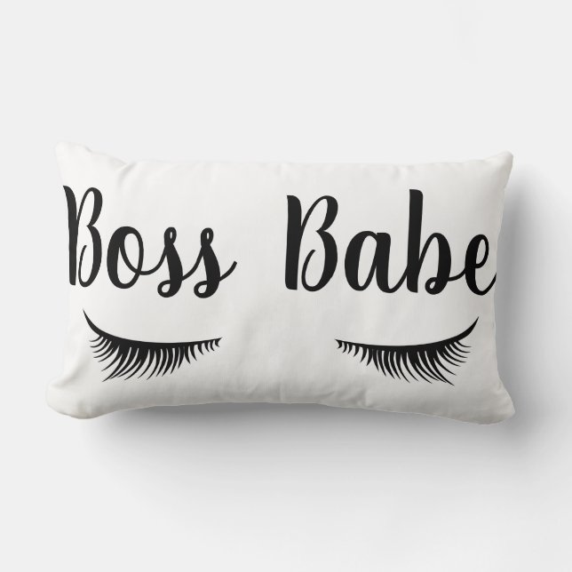 Modern Boss Babe Eyelashes Lumbar Cushion (Front)