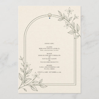 Modern Botanical Arch Wedding Dinner Menu