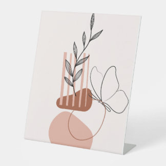 Modern Botanical Art Print, Pedestal Sign