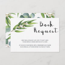 Modern Botanical Baby Shower Book Request Card