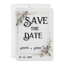 Modern Botanical Black& White wedding
