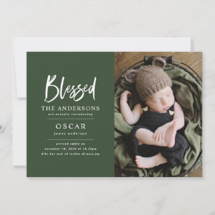 Modern botanical blessed Christmas photo