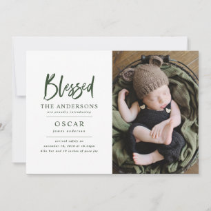 Modern botanical blessed Christmas photo