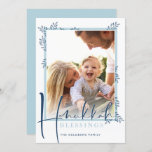 MODERN BOTANICAL blessings frame ferns pale blue Holiday Card<br><div class="desc">by kat massard >>> www.simplysweetPAPERIE.com <<< An elegant, simple botanical photo design. Maximum area to display your beautiful family too! TIPS 1. To resize / reposition the photo hit the "customise it" button. 2. You can also change the fonts, move and add more text! NEED HELP GETTING YOUR PHOTO TO...</div>