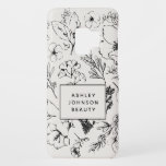 Modern Botanical Blush and Black Case-Mate Samsung Galaxy S9 Case<br><div class="desc">This modern botanical blush and black phone case features a beautiful hand drawn black floral design over a blush background,  and overlaid with a black bordered blush rectangle featuring your name and title,  or occupation. For matching products,  contact designer. Copyright Anastasia Surridge Designs,  all rights reserved.</div>
