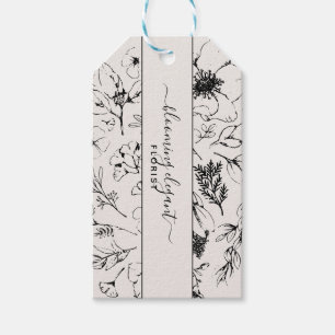 Modern Botanical Blush and Black Delivery Tag