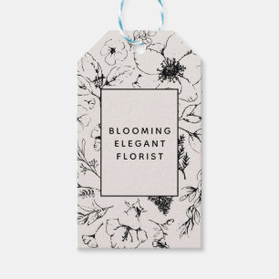 Modern Botanical Blush and Black Delivery Tag