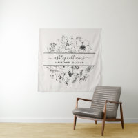 Modern Botanical Blush and Black