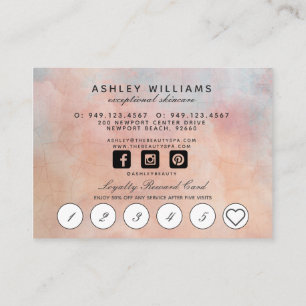 Modern Botanical Blush & Black Loyalty Card