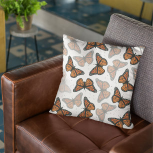 Modern Botanical Butterflies Pattern Cushion
