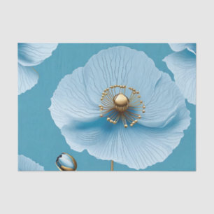 Modern Botanical Chic Blue Poppy Tissue Paper