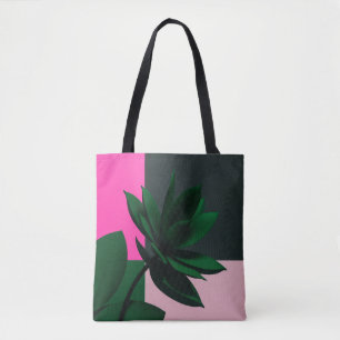 Modern Botanical Contrast Tote Bag