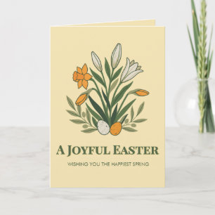Modern Botanical Easter Blessings Card