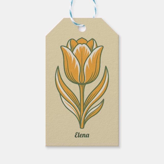 Modern Botanical Easter Blessings Gift Tags (Front)