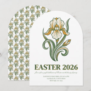 Modern Botanical Easter Blessings Invitation